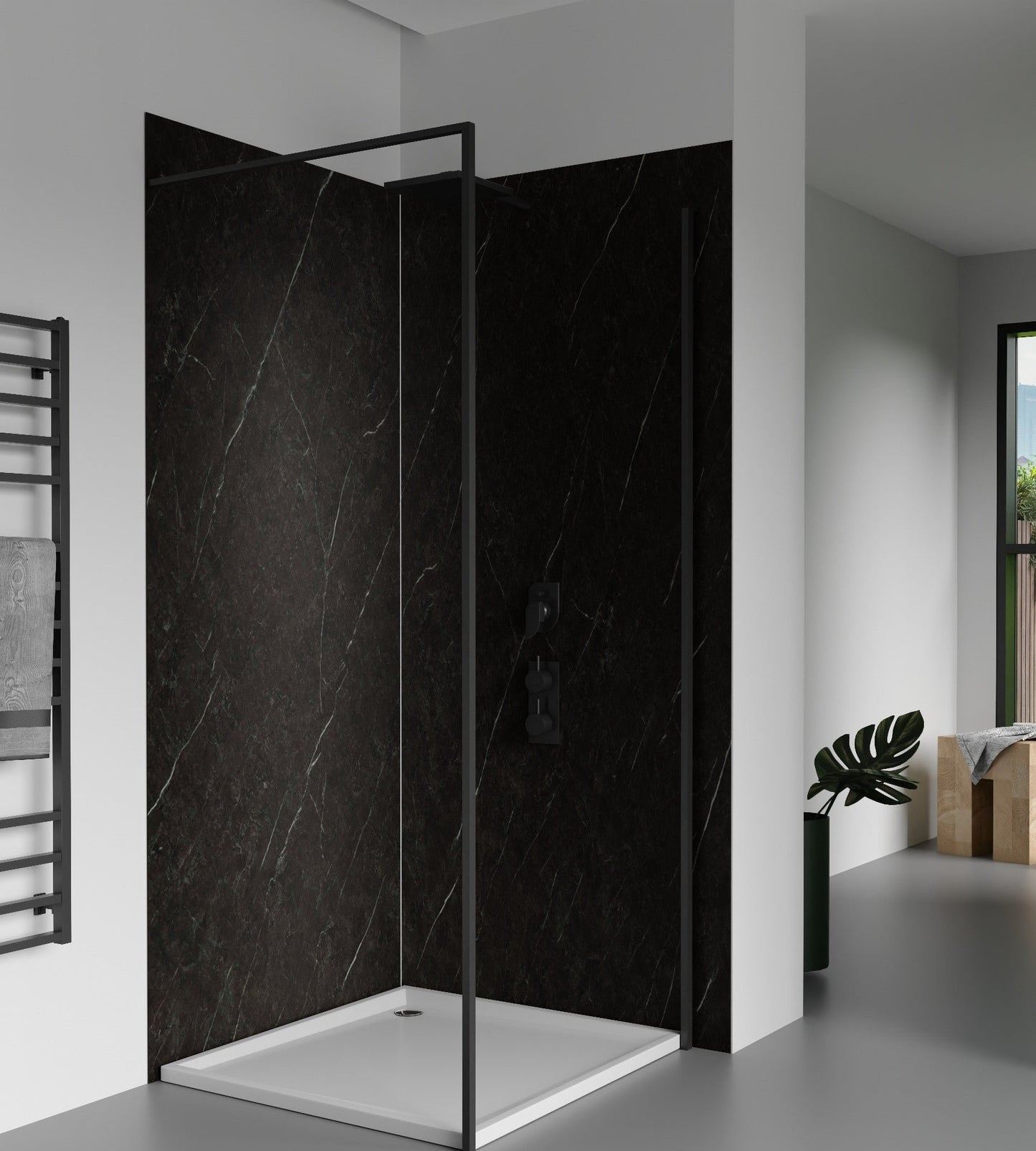 Wandpaneel Isodeco Black Trevore - Strakke Zwart Marmerlook voor een Moderne Uitstraling